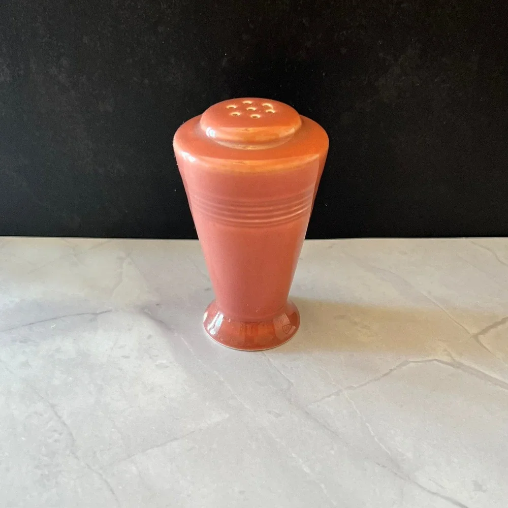 Fiesta Vintage Terracotta Orange Art Deco Style Ceramic Salt or Pepper Shaker